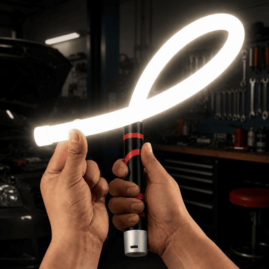 Lumera™ – Biegbare, ultra helle LED-Arbeitsleuchte | 360° flexibel · 800 Lumen · USB-C