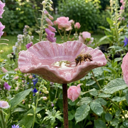 Keramisk Blomma Bi Vattenskål, Set om 4