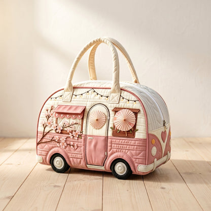 Hippie Bus Weekender — Cherry Blossom Glamping — hero three-quarter view