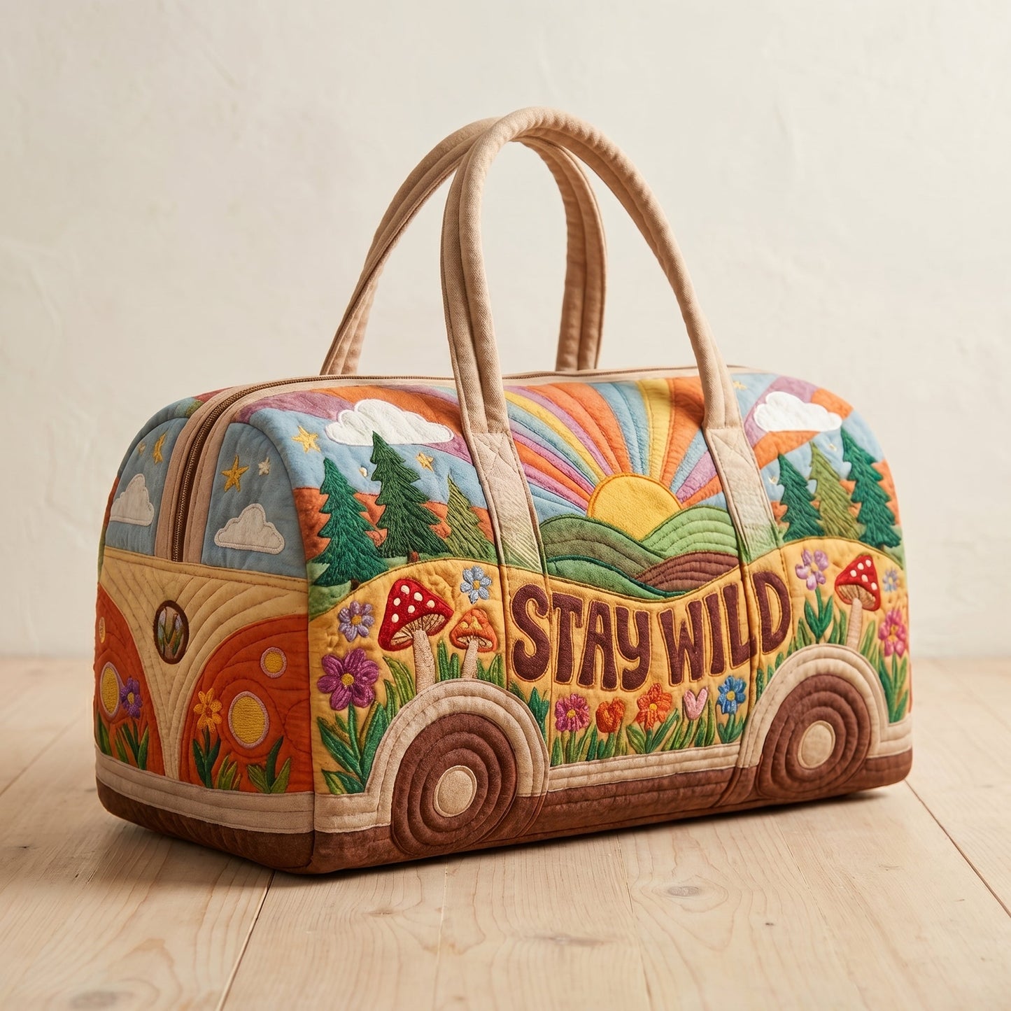 Hippie Bus Weekender — Stay Wild Forest — hero three-quarter view