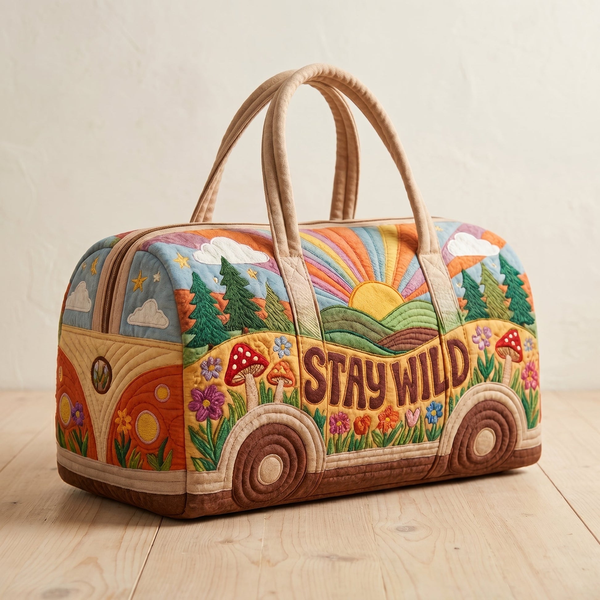 Hippie Bus Weekender — Stay Wild Forest — hero three-quarter view
