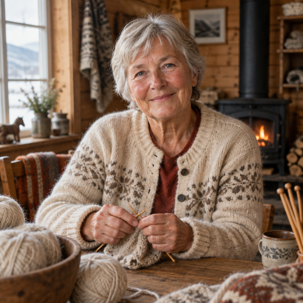 Ingrid Halvorsen ved arbeidsbordet i verkstedet