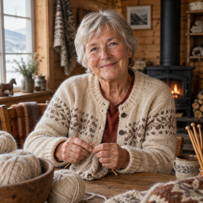 Ingrid Halvorsen ved arbeidsbordet i verkstedet