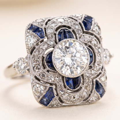 Blå Diamant Ring