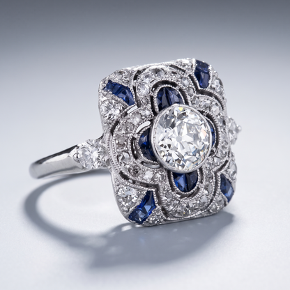Blå Diamant Ring