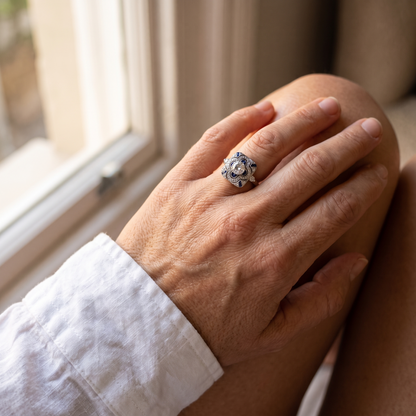Blå Diamant Ring
