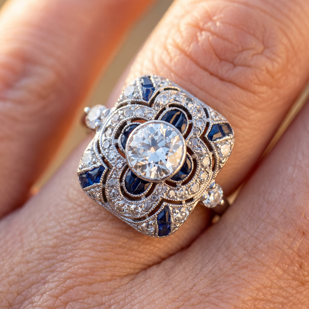 Blå Diamant Ring