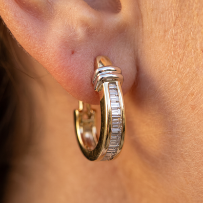 Gull og Sølv Diamant Øredobber