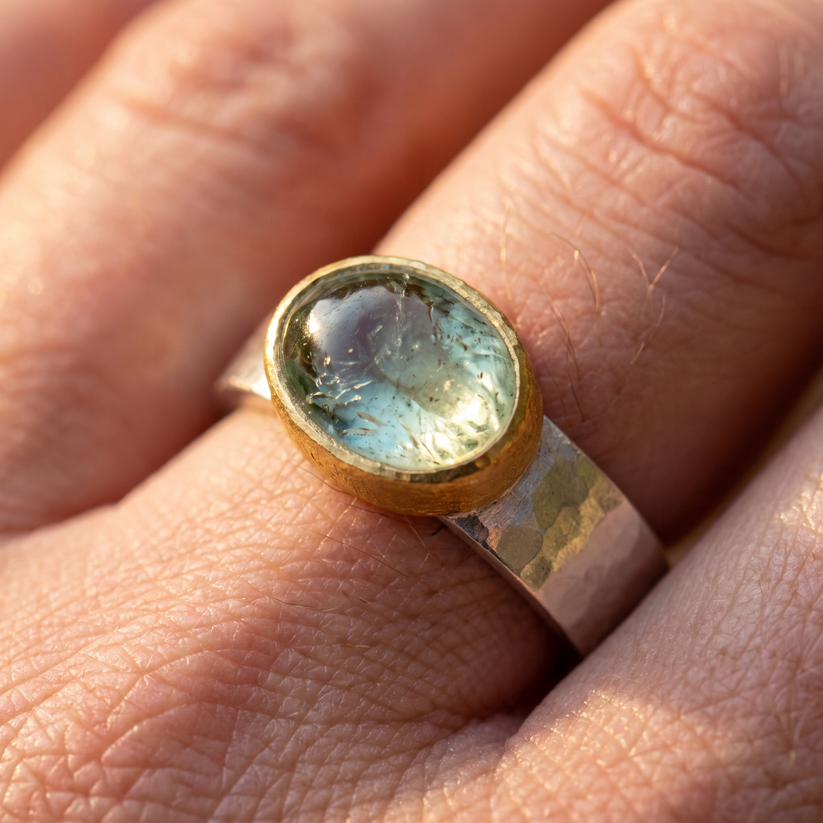 Grønn Krystall Ring