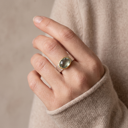 Grønn Krystall Ring